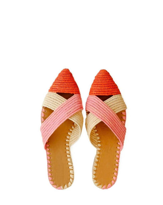 Gia Raffia Mules - Multi