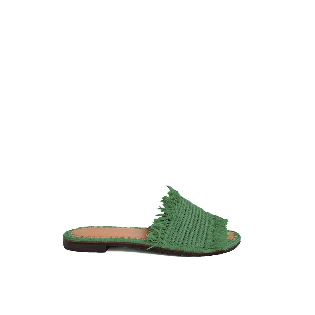 Luna Raffia Sandal - Green