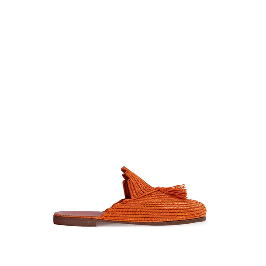 Mia Raffia Mules - Orange