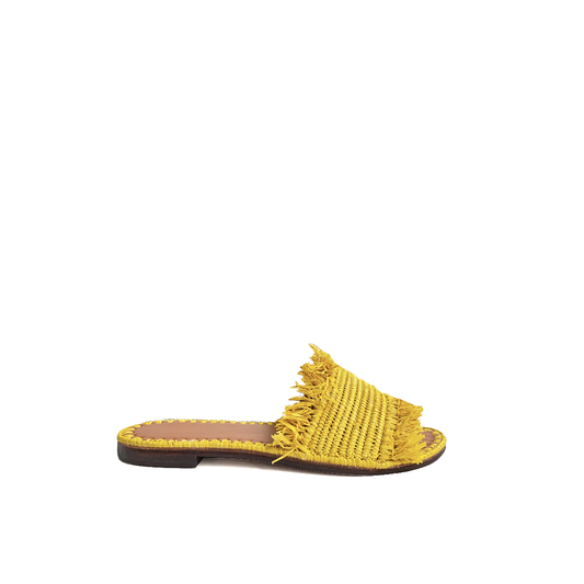 Luna Raffia Sandal - Yellow